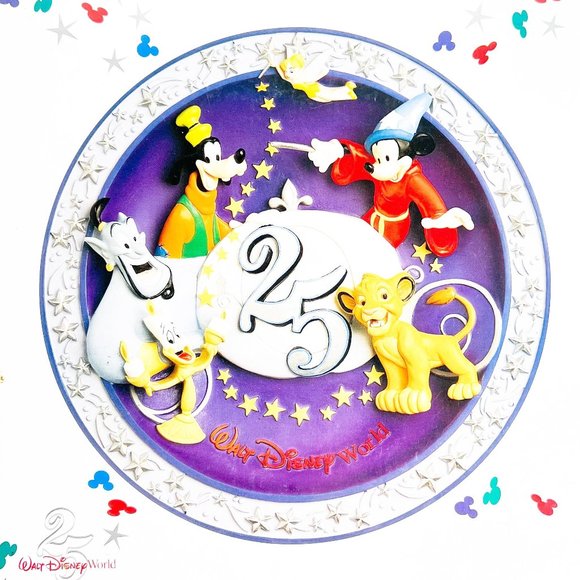 Walt Disney World 3D Plate 1996 Mickey Mouse Genie Tinkerbell Magical Time Place